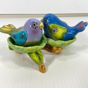 Babs Bird Nest on Branch Ceramic‎ Salt Pepper Shaker Set